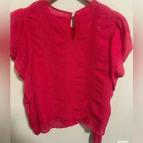 Calvin Klein women’s puff shoulder chiffon pullover top - Picture 2 of 5